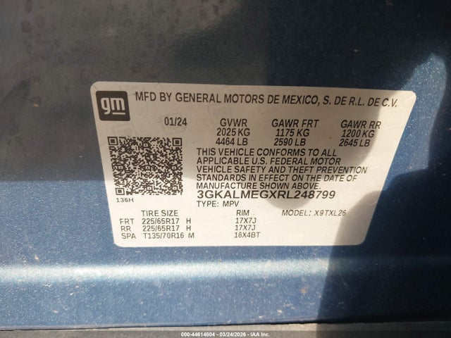 Продаж на аукціоні авто 2024 Gmc Terrain Fwd Sle, vin: 3GKALMEGXRL248799, номер лоту: 44614804
