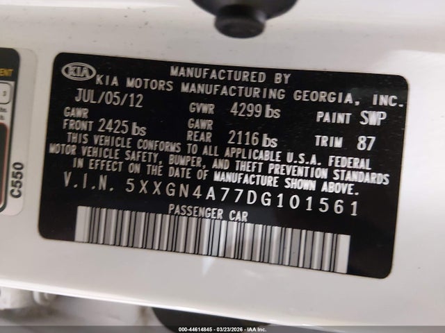 2013 KIA OPTIMA 5XXGN4A77DG101561 Photo 8