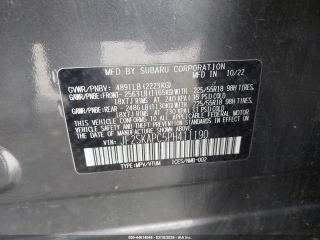 2023 SUBARU FORESTER JF2SKAPC5PH411190 Photo 8