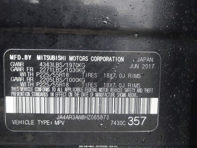 2017 MITSUBISHI OUTLANDER SPORT JA4AR3AW8HZ065873 Photo 8