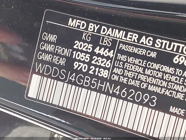 Продажа на аукционе авто 2017 Mercedes-benz Cla 250 4matic, vin: WDDSJ4GB5HN462093, номер лота: 44614906