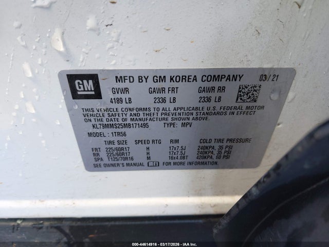 KL79MMS25MB171495 Chevrolet Trailblazer Fwd Ls