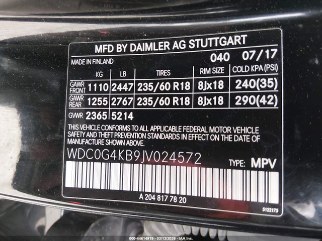 Продаж на аукціоні авто 2018 Mercedes-benz Glc 300 4matic, vin: WDC0G4KB9JV024572, номер лоту: 44614919