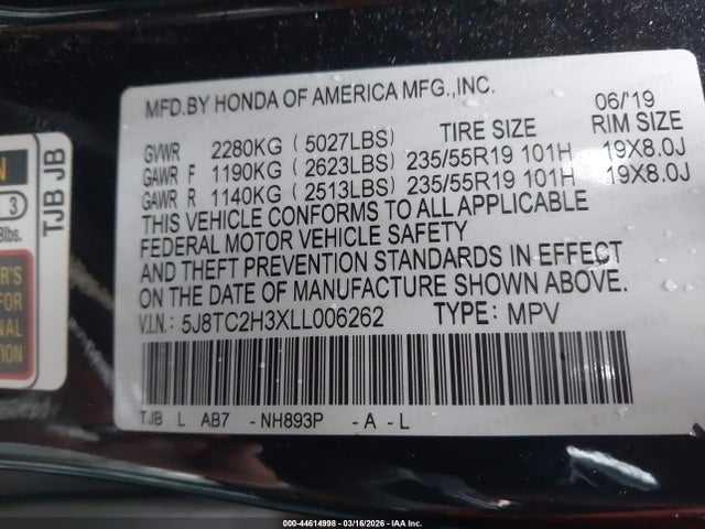 2020 ACURA RDX 5J8TC2H3XLL006262 Photo 8