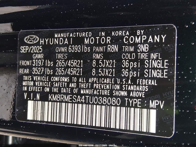 Hyundai Palisade Hev Calligraphy 2026 KM8RMESA4TU038080 Image 9
