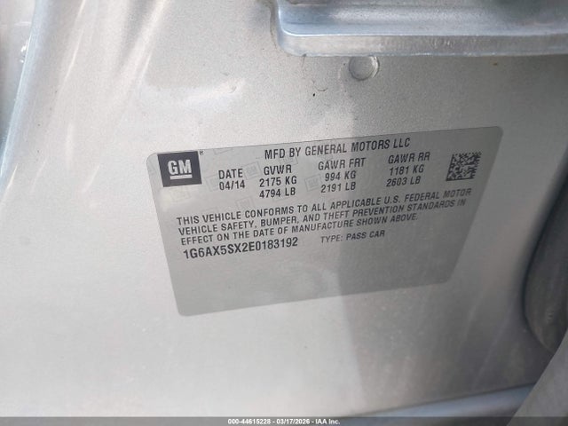 2014 CADILLAC CTS 1G6AX5SX2E0183192 Photo 8