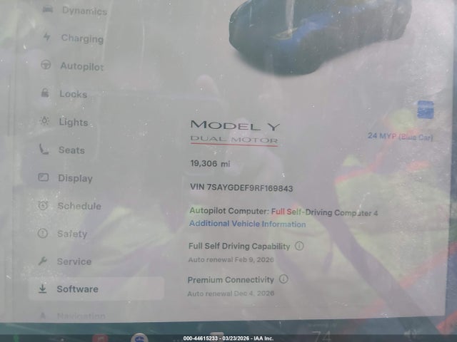 7SAYGDEF9RF169843 Tesla Model Y Performance Dual Motor All-wheel Drive