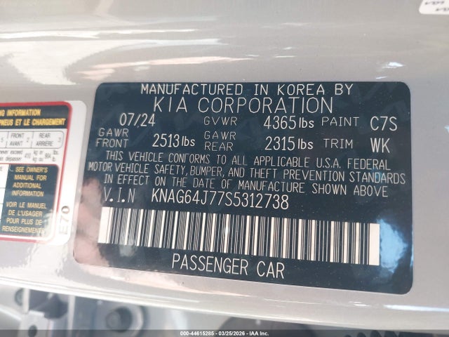 KIA K5 Gt-line 2025 KNAG64J77S5312738 Image 9