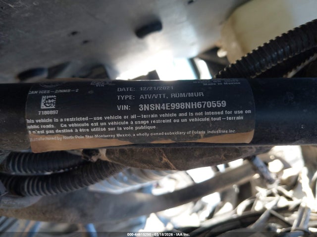 2022 POLARIS RZR 3NSN4E998NH670559 Photo 9