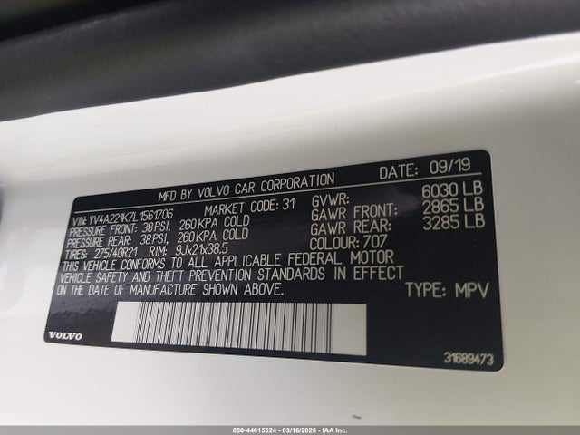 2020 VOLVO XC90 YV4A221K7L1561706 Photo 8