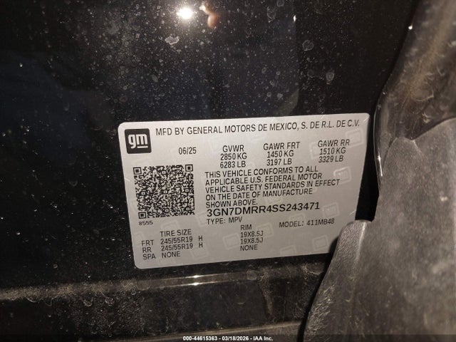 Aukcja sprzedaży 2025 Chevrolet Equinox Ev Lt 1, vin: 3GN7DMRR4SS243471, numer aukcji: 44615363