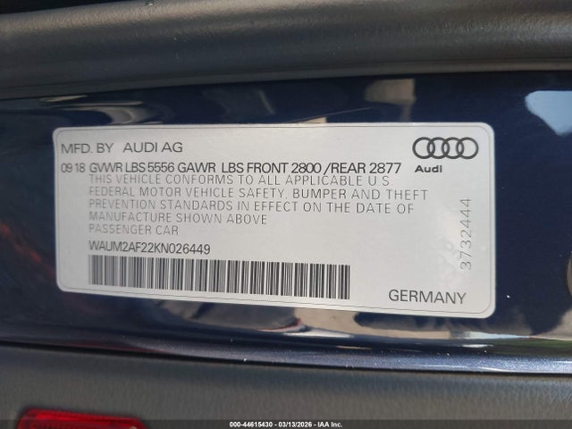 2019 AUDI A6 WAUM2AF22KN026449 Photo 8