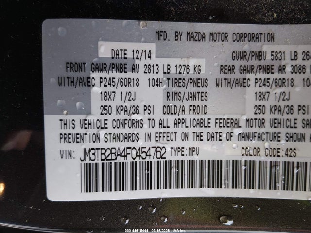 2015 MAZDA CX-9 JM3TB2BA4F0454762 Photo 8
