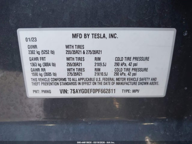 2023 TESLA MODEL Y 7SAYGDEF0PF662811 Photo 8