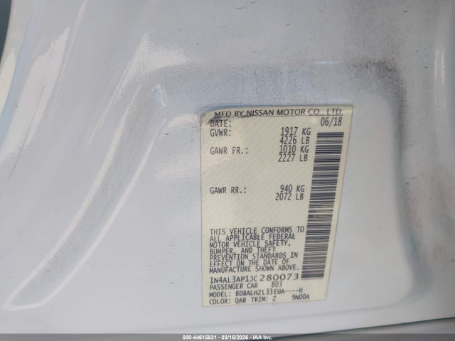 Nissan Altima 2.5 Sr 2018 1N4AL3AP1JC280073 Image 9