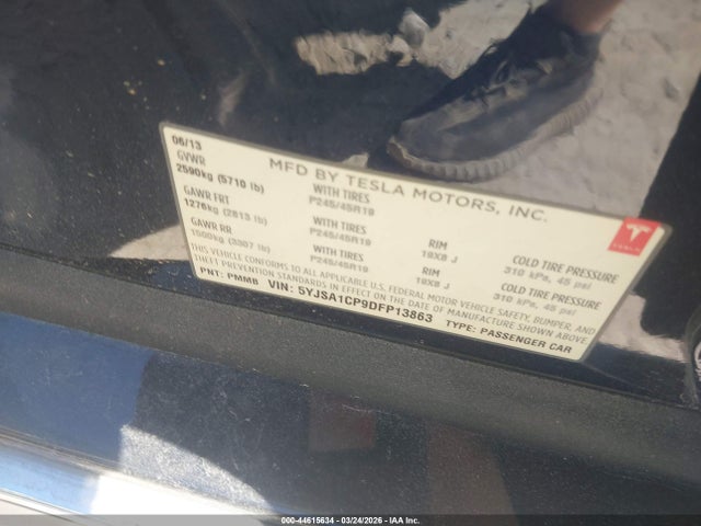 Продаж на аукціоні авто 2013 Tesla Model S Performance, vin: 5YJSA1CP9DFP13863, номер лоту: 44615634