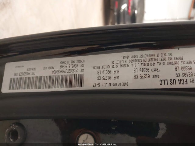 44615641 :رقم المزاد ، 2C3CDZFJ7HH633094 vin ، 2017 Dodge Challenger 392 Hemi Scat Pack Shaker مزاد بيع