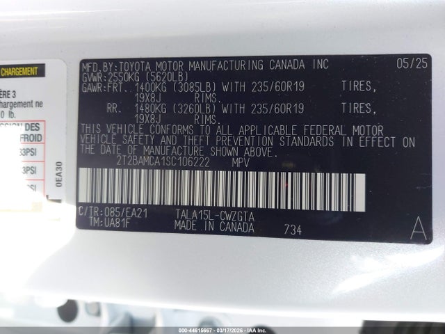 Aukcja sprzedaży 2025 Lexus Rx 350 Premium, vin: 2T2BAMCA1SC106222, numer aukcji: 44615667