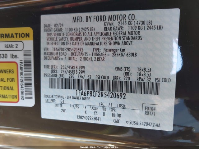 Ford Mustang Gt Fastback 2024 1FA6P8CF2R5420692 Image 9