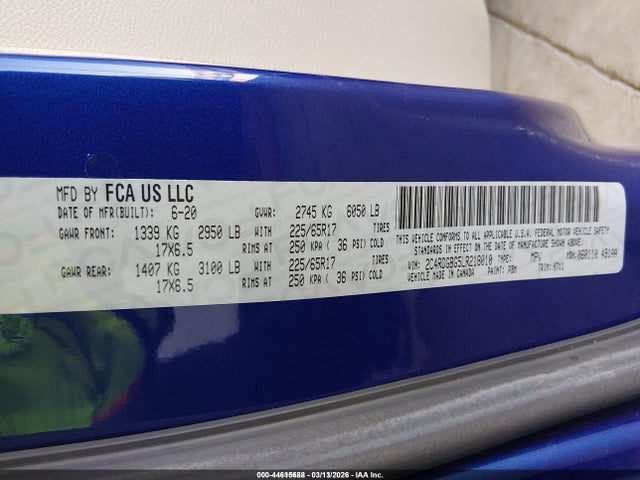 2020 DODGE GRAND CARAVAN 2C4RDGBG5LR218010 Photo 8