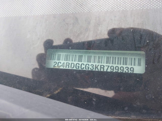 44615742 :رقم المزاد ، 2C4RDGCG3KR799939 vin ، 2019 Dodge Grand Caravan Sxt مزاد بيع