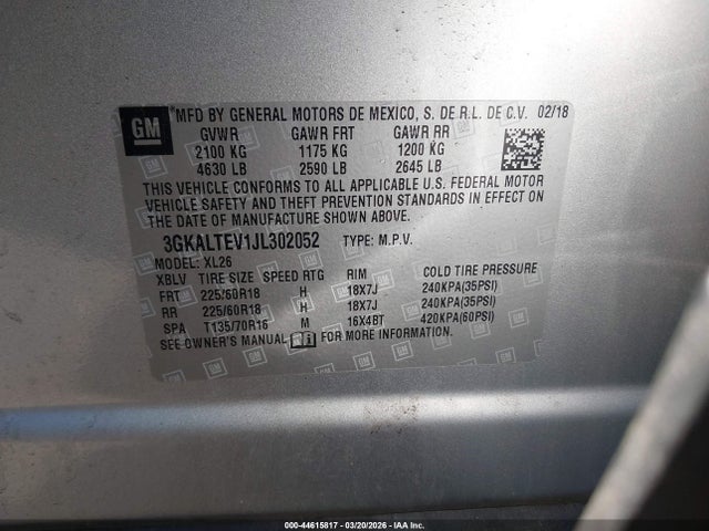 3GKALTEV1JL302052 GMC Terrain Sle