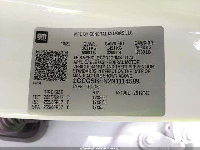 1GCGSBEN2N1114589 Chevrolet Colorado 2wd Long Box Wt
