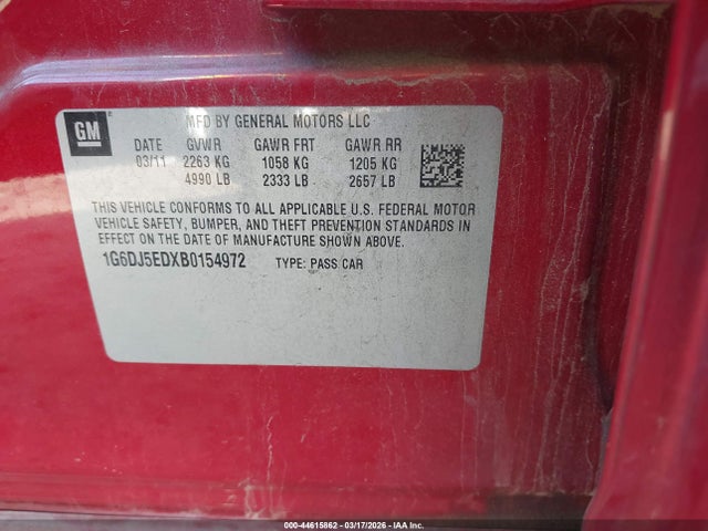 2011 CADILLAC CTS 1G6DJ5EDXB0154972 Photo 8