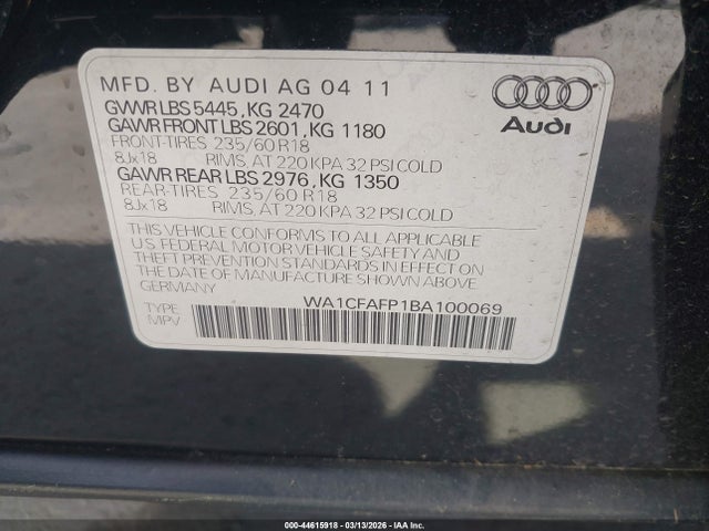2011 AUDI Q5 WA1CFAFP1BA100069 Photo 8
