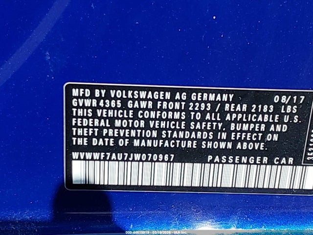 2018 VOLKSWAGEN GOLF R WVWWF7AU7JW070967 Photo 8