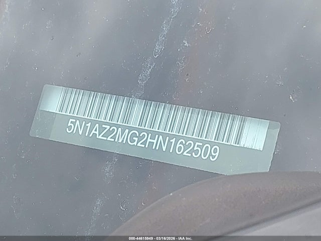 5N1AZ2MG2HN162509 Nissan MURANO SV