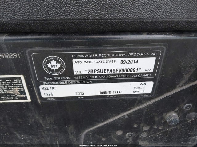 Ski Doo Other 2015 2BPSUEFA5FV000091 Image 9