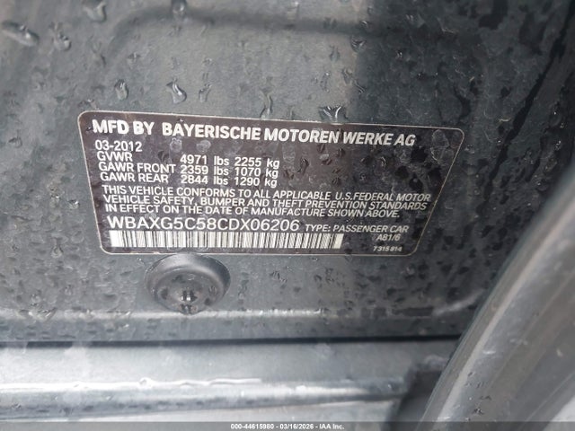 2012 BMW 528I WBAXG5C58CDX06206 Photo 8