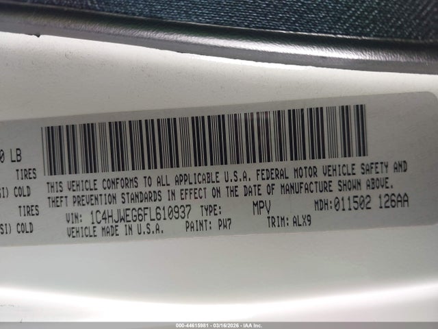1C4HJWEG6FL610937 Jeep Wrangler Unlimited Sahara