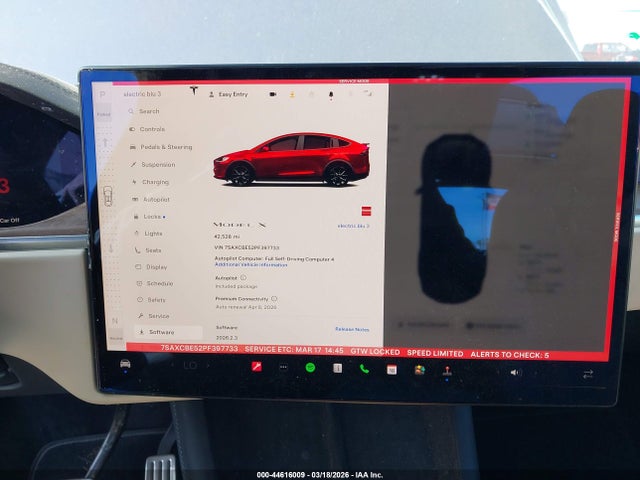44616009 :رقم المزاد ، 7SAXCBE52PF397733 vin ، 2023 Tesla Model X Dual Motor All-wheel Drive/standard Range مزاد بيع