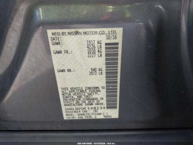 Nissan Altima 2.5 Sl 2017 1N4AL3AP1HC148134 Image 9