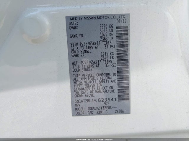 Nissan ROGUE S 2015 5N1AT2ML7FC823541 Image 9