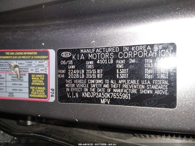 KIA SOUL + 2019 KNDJP3A50K7655961 Image 9