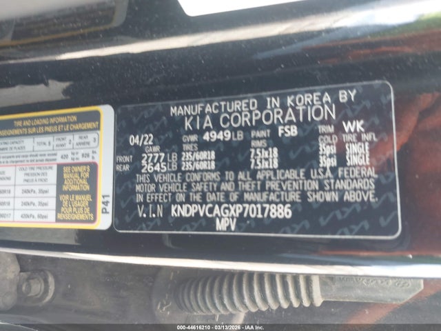 Aukcja sprzedaży 2023 Kia Sportage Hybrid Ex, vin: KNDPVCAGXP7017886, numer aukcji: 44616210