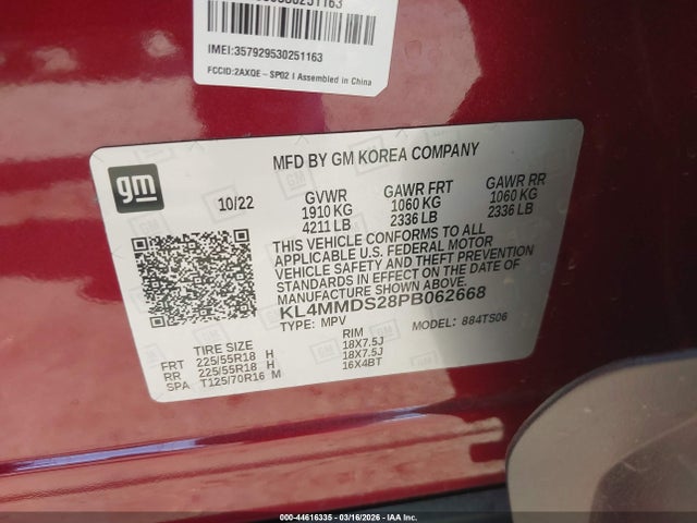 Aukcja sprzedaży 2023 Buick Encore Gx Select Fwd, vin: KL4MMDS28PB062668, numer aukcji: 44616335