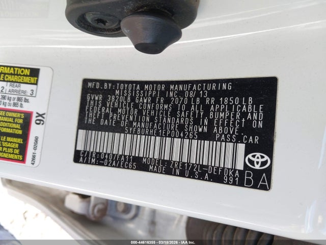 Toyota COROLLA L 2014 5YFBURHE1EP004265 Image 9