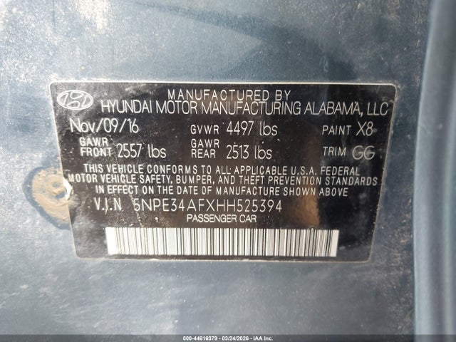 5NPE34AFXHH525394 Hyundai Sonata Sport