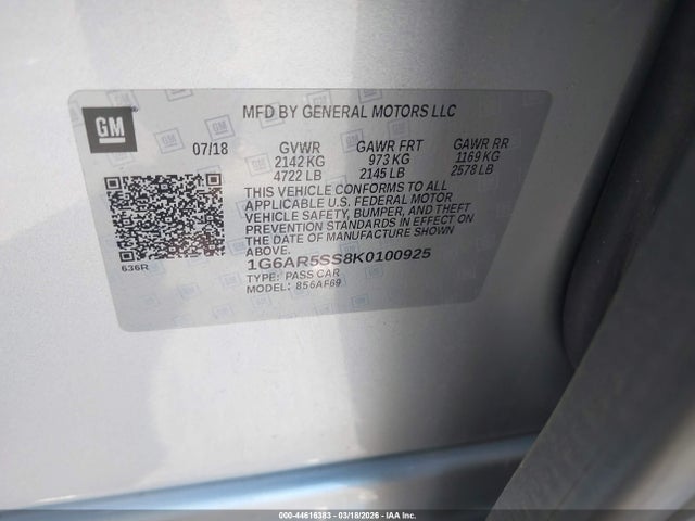 1G6AR5SS8K0100925 Cadillac CTS LUXURY