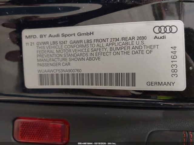 2022 AUDI RS 5 SPORTBACK WUAAWCF53NA900760 Photo 8