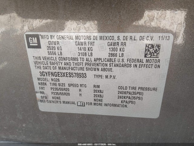 2014 CADILLAC SRX 3GYFNGE3XES578933 Photo 8