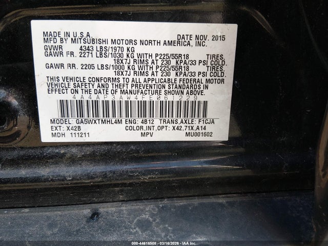 2015 MITSUBISHI OUTLANDER SPORT 4A4AP3AW4FE061229 Photo 8
