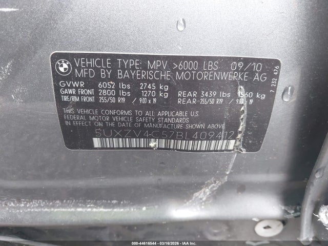 2011 BMW X5 5UXZV4C57BL409412 Photo 8