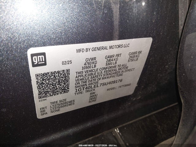 Aukcja sprzedaży 2025 Gmc Sierra Ev Max Range Denali, vin: 1GT40LEL7SU409176, numer aukcji: 44616639