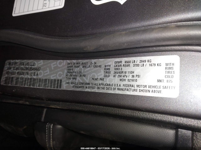 Продаж на аукціоні авто 2024 Jeep Grand Cherokee L Altitude 4x4, vin: 1C4RJKAG9R8549447, номер лоту: 44616647