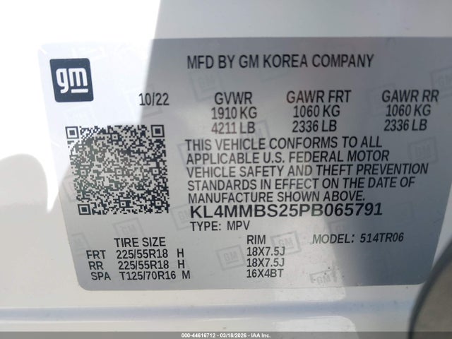 Продаж на аукціоні авто 2023 Buick Encore Gx Preferred Fwd, vin: KL4MMBS25PB065791, номер лоту: 44616712